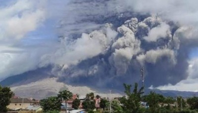 Erupsi Gunung Sinabung di Provinsi Sumatera Utara 10 Agustus 2020 (Karokab.go.id)