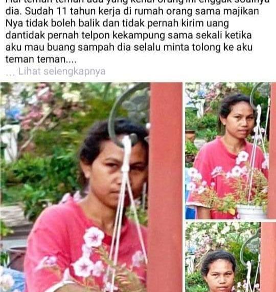 PMI asal NTT minta bantuan tetangga majiikan untuk pulang setelah 11 tahun tak diizinkan pulang. (Istimewa)