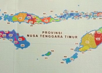 Peta bahasa daerah di NTT. Tahun ini 5 bahasa daerah direvitalisasi (Joe-KatongNTT)