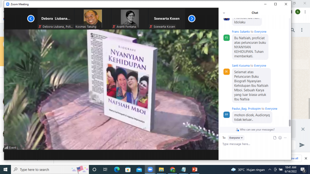 Buku biografi Nyanyian Nafsiah Mboi diluncurkan hari Selasa, 15 Juni 2022 di Jakarta.(Heri Soba--KatongNTT.com)