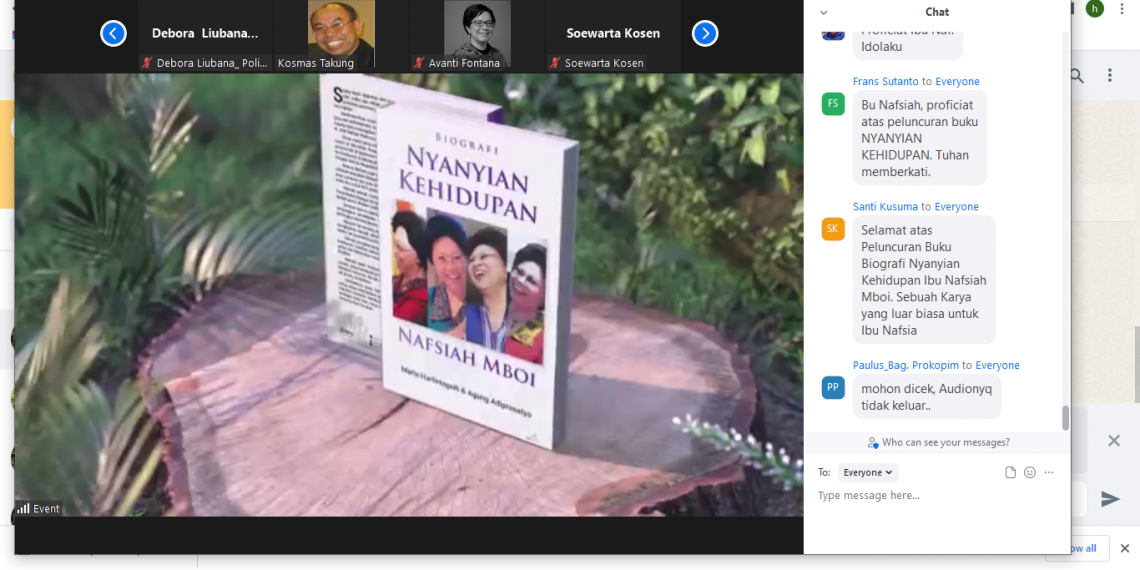 Buku biografi Nyanyian Nafsiah Mboi diluncurkan hari Selasa, 15 Juni 2022 di Jakarta.(Heri Soba--KatongNTT.com)