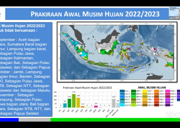 Tangkapan Layar Prakiraan Awal Musim Hujan 2022 BMKG (Ruth)