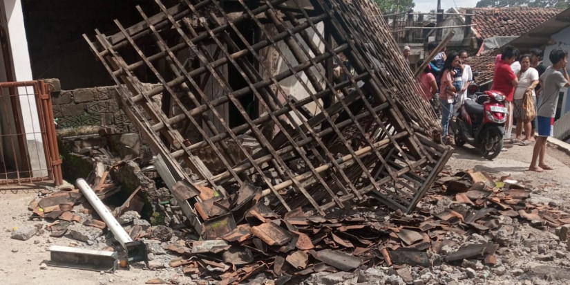 Kerusakan bangunan akibat gempa di Kabupaten Cianjur Provinsi Jawa Barat pada Senin 21 November 2022 (Dok BPBD Kabupaten Cianjur)