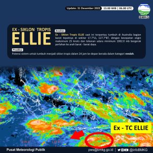 Eks Siklon Tropis Ellie di Australia Picu Angin Kencang dan Hujan Lebat di NTT (Dok. BMKG)