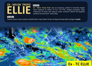 Eks Siklon Tropis Ellie di Australia Picu Angin Kencang dan Hujan Lebat di NTT (Dok. BMKG)