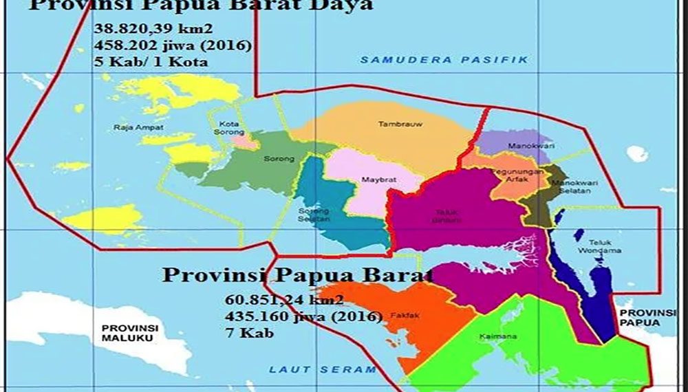 Peta Papua Barat dan Papua Barat Daya