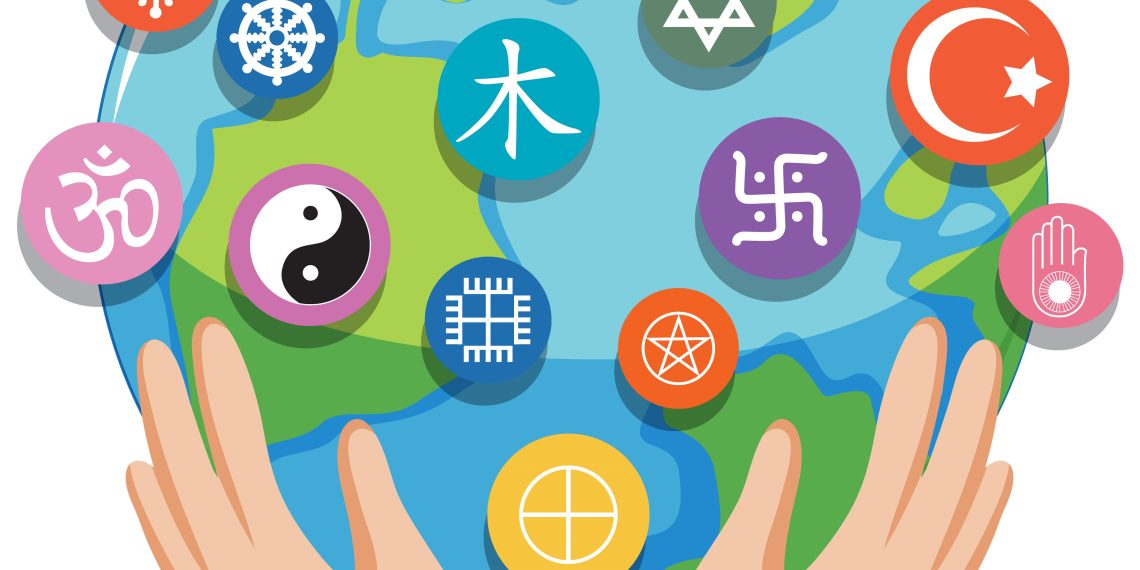 Ilustrasi simbol agama-agama di dunia (Freepik)