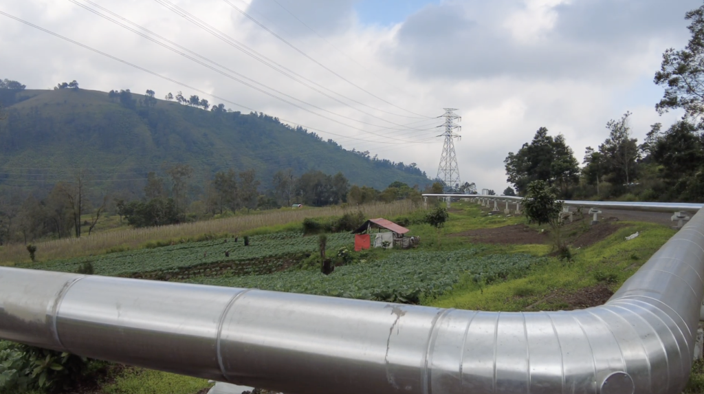 Ladang kubis warga di Ijen yang dikelilingi pipa geotermal di Bondowoso, Jawa Timur (Dok. Magdalene.co)