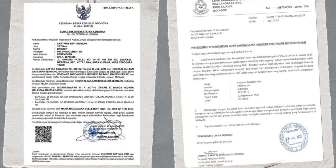 Laporan Kematian PMI NTT Chatrine Septiani Rohi.